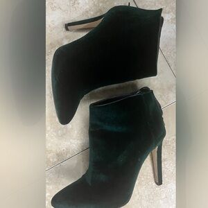 Green Velvet Ankle Boots